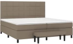 vidaXL Κρεβάτι Boxspring με Στρώμα Taupe 200x200 εκ. Υφασμάτινο