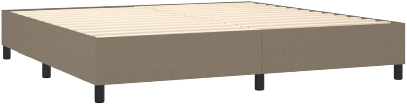 vidaXL Κρεβάτι Boxspring με Στρώμα Taupe 200x200 εκ. Υφασμάτινο