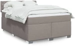 vidaXL Κρεβάτι Boxspring με Στρώμα Taupe 140x190 εκ. Υφασμάτινο