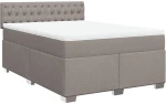 vidaXL Κρεβάτι Boxspring με Στρώμα Taupe 140x190 εκ. Υφασμάτινο