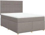 vidaXL Κρεβάτι Boxspring με Στρώμα Taupe 140x190 εκ. Υφασμάτινο