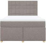 vidaXL Κρεβάτι Boxspring με Στρώμα Taupe 140x190 εκ. Υφασμάτινο