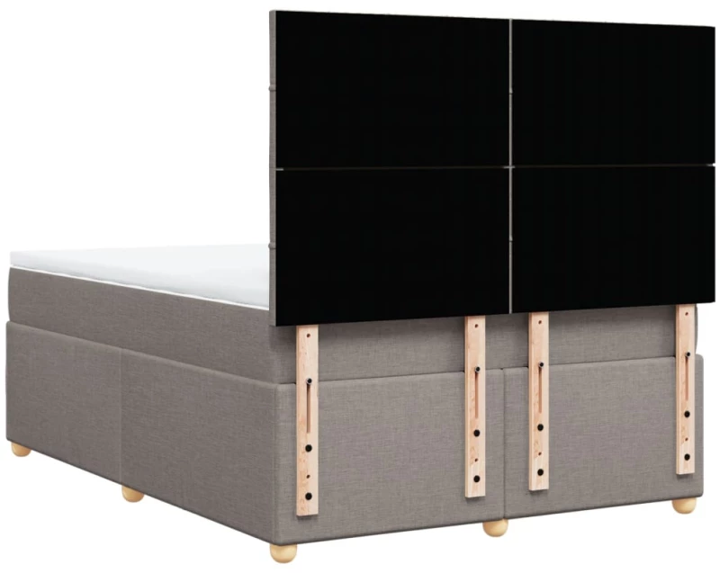 vidaXL Κρεβάτι Boxspring με Στρώμα Taupe 140x190 εκ. Υφασμάτινο