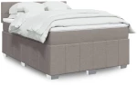 vidaXL Κρεβάτι Boxspring με Στρώμα Taupe 140x190 εκ. Υφασμάτινο