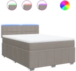 vidaXL Κρεβάτι Boxspring με Στρώμα Taupe 140x190 εκ. Υφασμάτινο