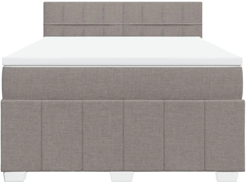 vidaXL Κρεβάτι Boxspring με Στρώμα Taupe 140x190 εκ. Υφασμάτινο