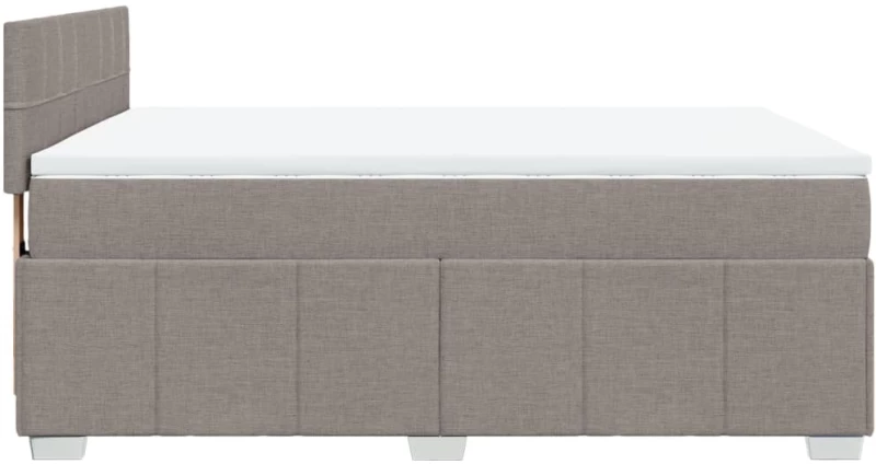 vidaXL Κρεβάτι Boxspring με Στρώμα Taupe 140x190 εκ. Υφασμάτινο