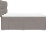 vidaXL Κρεβάτι Boxspring με Στρώμα Taupe 140x190 εκ. Υφασμάτινο