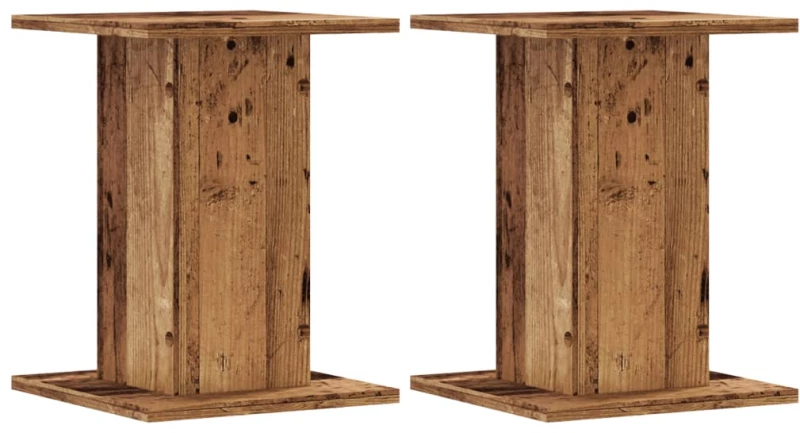 vidaXL Βάσεις Φυτών 2 τεμ. Όψη Παλαιού Ξύλου 30x30x40 εκ. Επεξ. Ξύλο