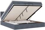 vidaXL Οθωμανικό κρεβάτι με στρώματα & LEDs Σκούρο γκρι Βελούδο