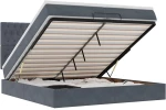 vidaXL Οθωμανικό κρεβάτι με στρώματα & LEDs Σκούρο γκρι Βελούδο