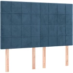 vidaXL Κρεβάτι Boxspring με Στρώμα Σκούρο Μπλε 140x200 εκ. Βελούδινο