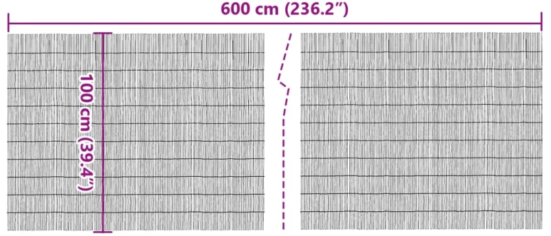 vidaXL Καλαμωτή 600x100 εκ. Μπαμπού