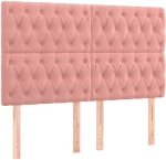 vidaXL Κρεβάτι Boxspring με Στρώμα Ροζ 140x190 εκ. Βελούδινο