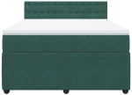 vidaXL Κρεβάτι Boxspring με Στρώμα Σκούρο Πράσινο 140x190εκ. Βελούδινο