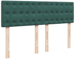 vidaXL Κρεβάτι Boxspring με Στρώμα Σκούρο Πράσινο 140x190εκ. Βελούδινο