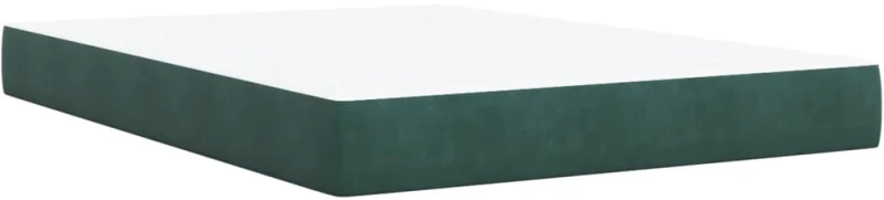 vidaXL Κρεβάτι Boxspring με Στρώμα Σκούρο Πράσινο 140x190εκ. Βελούδινο