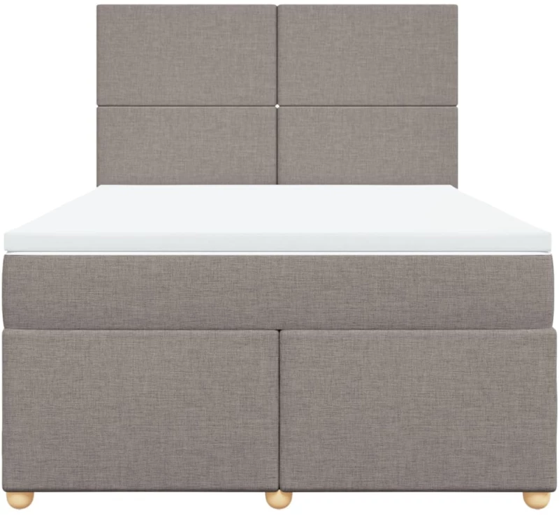 vidaXL Κρεβάτι Boxspring με Στρώμα Taupe 140x190 εκ. Υφασμάτινο
