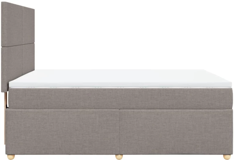 vidaXL Κρεβάτι Boxspring με Στρώμα Taupe 140x190 εκ. Υφασμάτινο