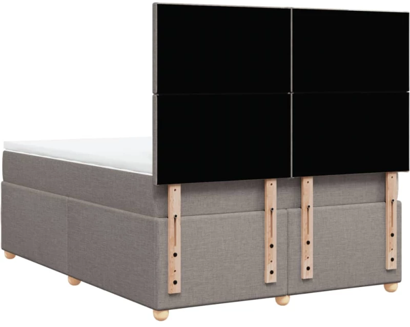 vidaXL Κρεβάτι Boxspring με Στρώμα Taupe 140x190 εκ. Υφασμάτινο