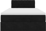 vidaXL Οθωμανικό κρεβάτι με στρώμα Μαύρο 120x190 cm Velvet