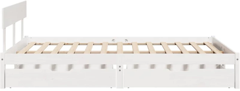 vidaXL Σκελετός Κρεβ. Χωρίς Στρώμα Λευκό 150x200 εκ Μασίφ Πεύκο