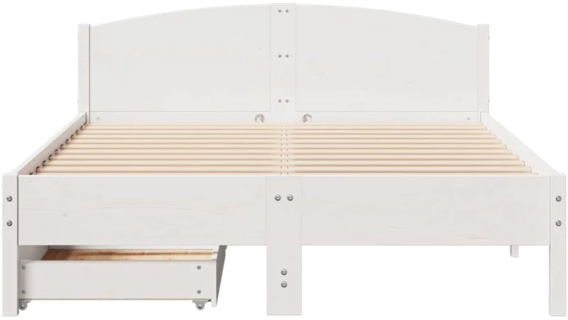 vidaXL Σκελετός Κρεβ. Χωρίς Στρώμα Λευκό 160x200 εκ Μασίφ Πεύκο