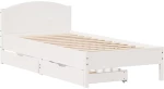 vidaXL Σκελετός Κρεβατιού Χωρίς Στρώμα Λευκό 100x200 εκ. Μασίφ Πεύκο