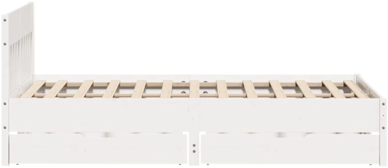 vidaXL Σκελετός Κρεβ. Χωρίς Στρώμα Λευκό 140x200 εκ Μασίφ Πεύκο
