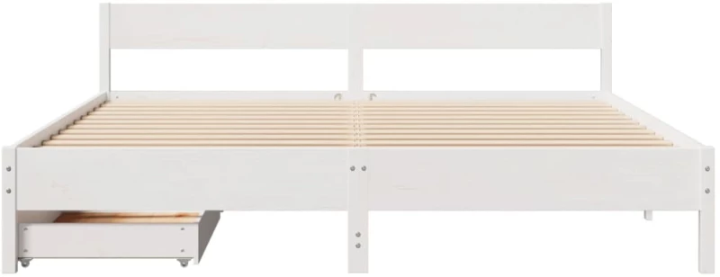 vidaXL Σκελετός Κρεβ. Χωρίς Στρώμα Λευκό 160x200 εκ Μασίφ Πεύκο
