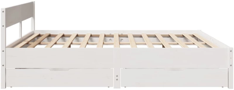 vidaXL Σκελετός Κρεβ. Χωρίς Στρώμα Λευκό 160x200 εκ Μασίφ Πεύκο