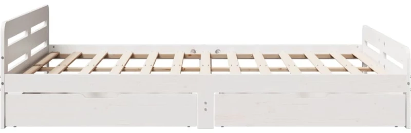 vidaXL Σκελετός Κρεβ. Χωρίς Στρώμα Λευκό 150x200 εκ Μασίφ Πεύκο
