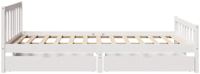 vidaXL Σκελετός Κρεβ. Χωρίς Στρώμα Λευκό 150x200 εκ Μασίφ Πεύκο