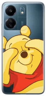 Disney Case Redmi 13C Winnie the Pooh Partial Print Hiding Transparent