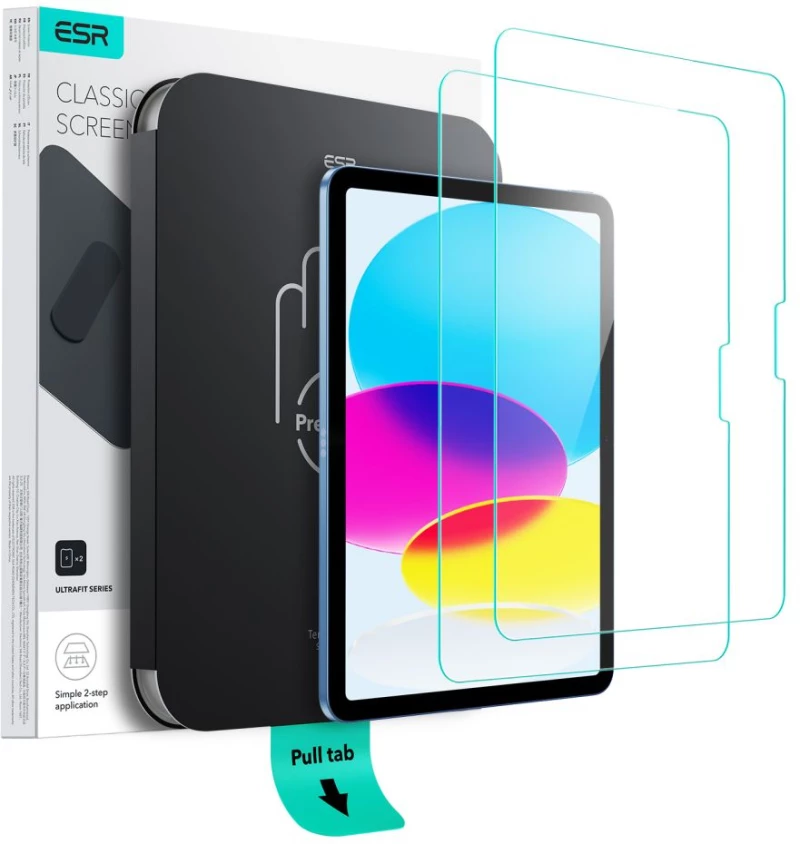 ESR ULTRAFIT TEMPERED GLASS 2-PACK IPAD 10.9” 10 / 2022 / 11” 11 / 2025 CLEAR