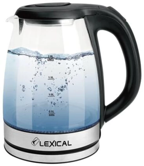 Lexical LEK-1407 Βραστήρας Με Αφαιρούμενη Βάση & LED Φως Inox/Διάφανο 1,8lt 1500W