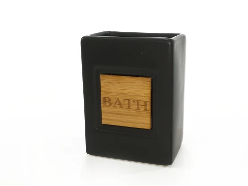 472324 ΠΟΤΗΡΟΘΗΚΗ BATH ΜΑΥΡΟ ΚΕΡΑΜΙΚΟ/ΜΠΑΜΠΟΥ