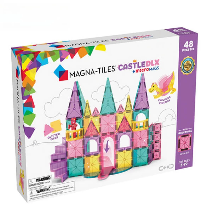Magna-Tiles μαγνητικά Πλακίδια σετ Castle DLX 48τμχ