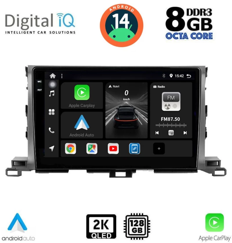 DIGITAL IQ BXF 8700_CPAA (10inc) MULTIMEDIA TABLET for TOYOTA HIGHLANDER mod. 2014-2019