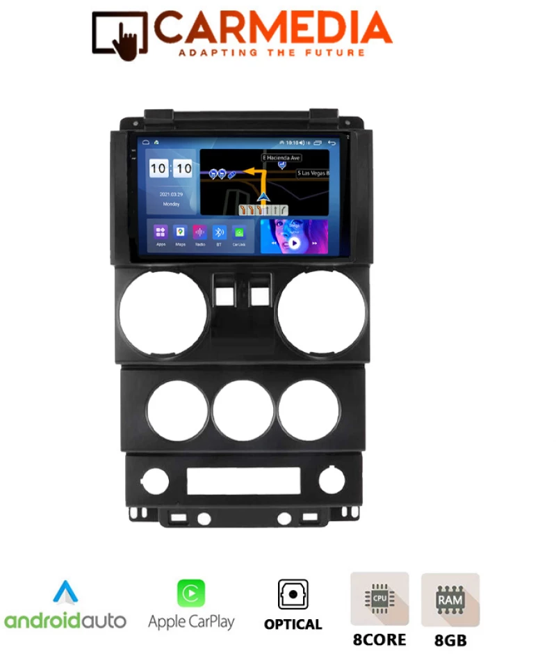 CARMEDIA CMDU4095-5 PRO PLUS TABLET 9.5'' OEM JEEP WRANGLER 2006-2011 (2 SWITCHES)