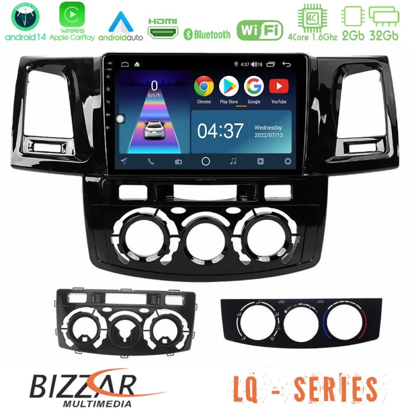 Bizzar lq Series 4core Android14 2+32gb Toyota Hilux 2007-2016 Navigation Multimedia Tablet 9" με Carplay & Android Auto u-lq-Ty0571