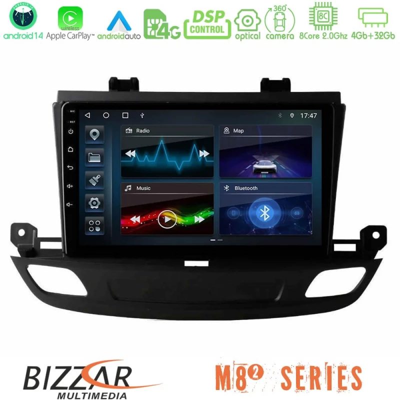 Bizzar m8² Series 8core Android14 4+32gb  Opel Insignia 2 2017-2020 Navigation Multimedia Tablet 9"  με Carplay & Android Auto u-m82-Op1402