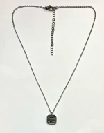 Kostibas 1013-869A6, Κολιέ, Ατσάλι, Λευκό με πολύχρωμη πέτρα