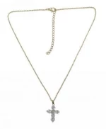 Kostibas 1321-152X5, Σταυρός, Stainless Steel, Ατσάλι, Στρας, Χρυσό
