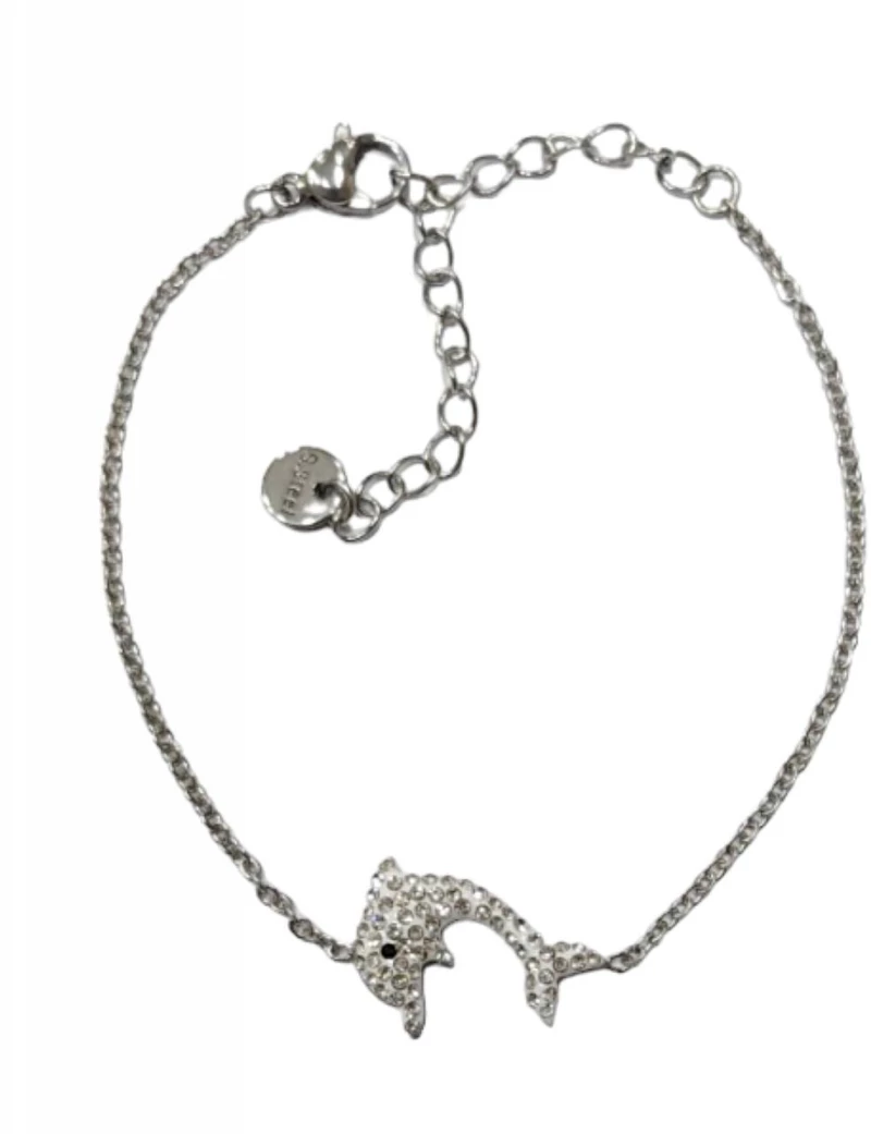 Kostibas 1513-889A1, Βραχιόλι, Ατσάλι, Με μοτίφ δελφίνι, Λευκό