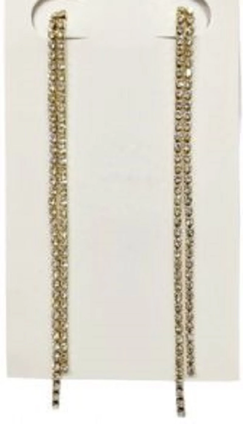Kostibas 3013-972XL, Σκουλαρίκια, Ατσάλι, Στρας, Χρυσό