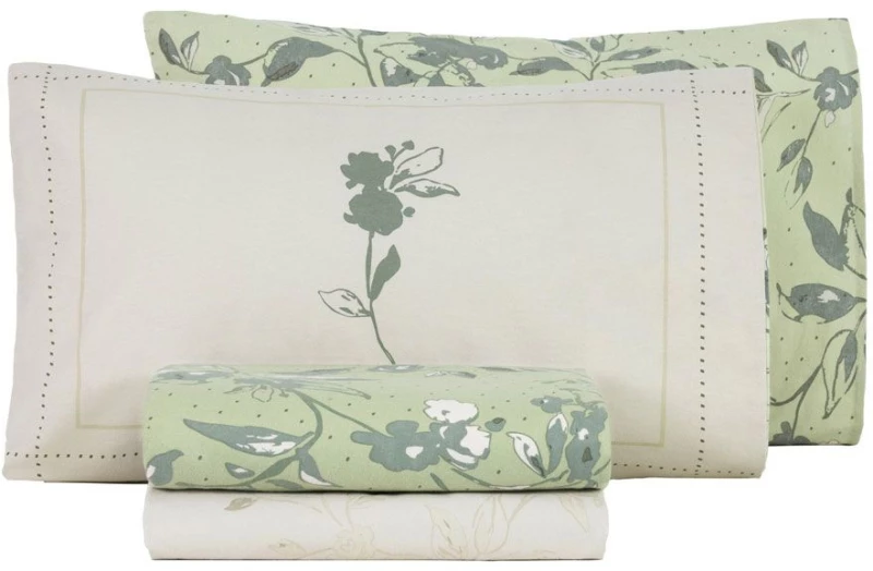 Μαξιλαροθήκες Bernice (Σετ 2τμχ) Green-Beige Nima 50Χ70 100% Βαμβάκι