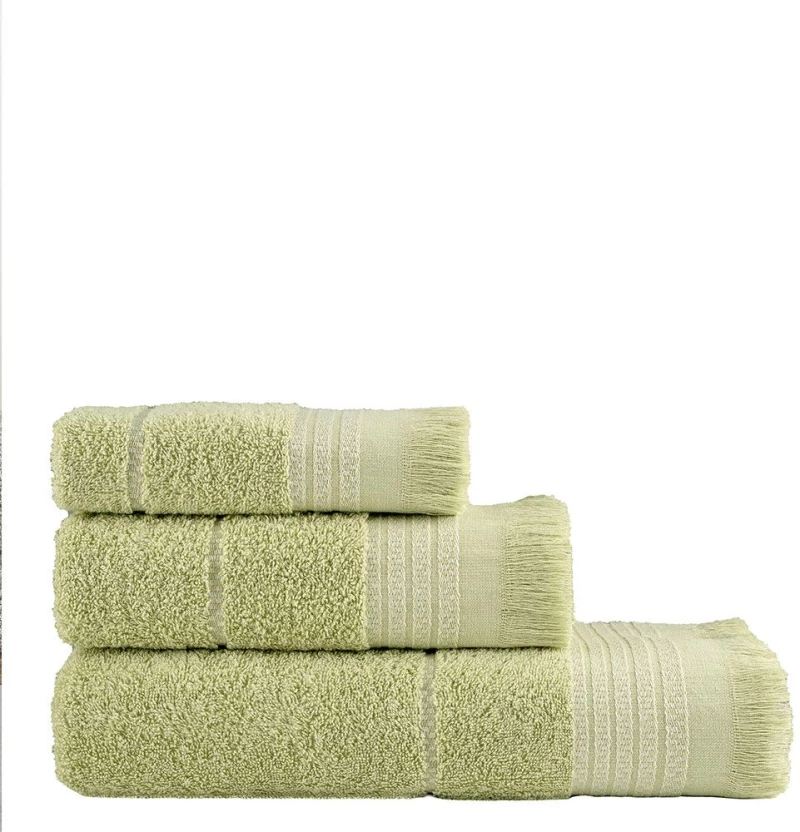 Πετσέτες Plush (Σετ 3τμχ) Olive Green Nima Σετ Πετσέτες 70x140cm 100% Βαμβάκι