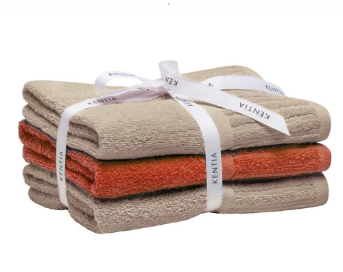 Πετσέτες Vance 26 (Σετ 3τμχ) Beige-Terra Kentia Προσώπου 50x90cm 100% Βαμβάκι