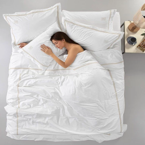 Σεντόνια Nice (Σετ 4τμχ) White-Beige Guy Laroche King Size 270x280cm 100% Βαμβακοσατέν